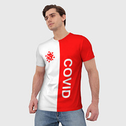 Футболка мужская COVID - ВИРУС, цвет: 3D-принт — фото 2