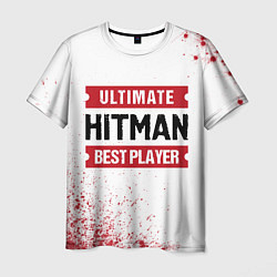 Футболка мужская Hitman: красные таблички Best Player и Ultimate, цвет: 3D-принт