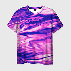 Футболка мужская Розово-фиолетовый мраморный узор, цвет: 3D-принт
