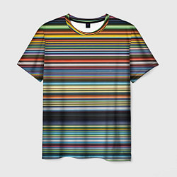 Мужская футболка Абстрактное множество разноцветных линий