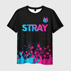 Футболка мужская Stray - neon gradient logo, цвет: 3D-принт