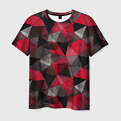 Мужская футболка Красно-серый геометрический