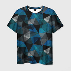 Мужская футболка Сине-черный геометрический