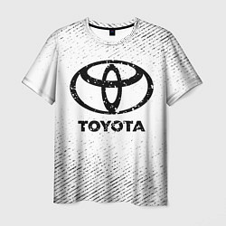 Футболка мужская Toyota с потертостями на светлом фоне, цвет: 3D-принт