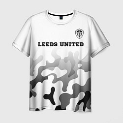 Футболка мужская Leeds United sport на светлом фоне: символ сверху, цвет: 3D-принт