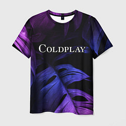 Мужская футболка Coldplay neon monstera