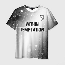 Мужская футболка Within Temptation glitch на светлом фоне: символ с