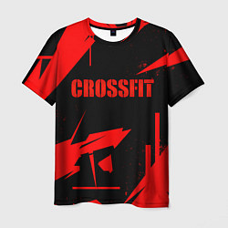 Мужская футболка Кроссфит - красная абстракция