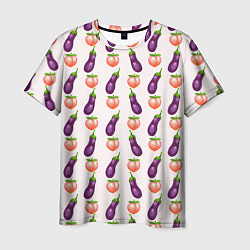 Мужская футболка Баклажаны и персики паттерн