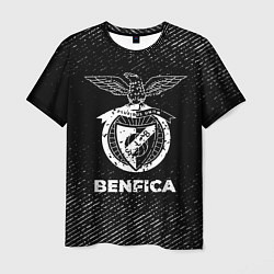 Мужская футболка Benfica с потертостями на темном фоне