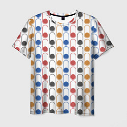 Мужская футболка Узор из разноцветных суперэллипсов прямоугольников