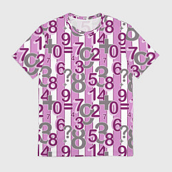 Мужская футболка Бело-розовый узор Арифметика