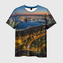 Мужская футболка Ночной город с высоты
