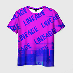 Мужская футболка Lineage glitch text effect: паттерн