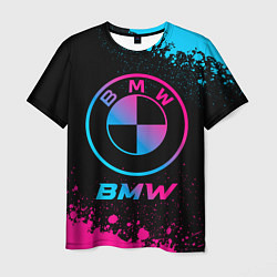 Мужская футболка BMW - neon gradient