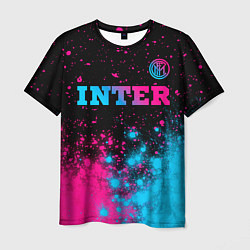 Футболка мужская Inter - neon gradient: символ сверху, цвет: 3D-принт