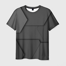 Мужская футболка Черные геометрические фигуры в трехмерном простран