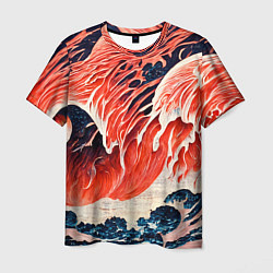 Мужская футболка Великая красная волна
