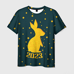 Футболка мужская Год кролика - 2023, цвет: 3D-принт