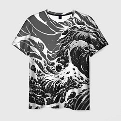 Мужская футболка Черно-белые волны