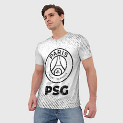 Футболка мужская PSG с потертостями на светлом фоне, цвет: 3D-принт — фото 2