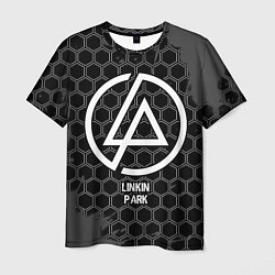Футболка мужская Linkin Park glitch на темном фоне, цвет: 3D-принт