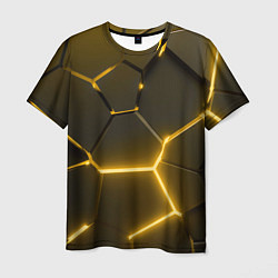Мужская футболка Золотые неоновые геометрические плиты