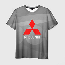 Футболка мужская Mitsubishi - серая с кружочками абстракция, цвет: 3D-принт