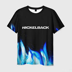 Футболка мужская Nickelback blue fire, цвет: 3D-принт