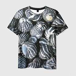 Мужская футболка Паттерн из океанских ракушек