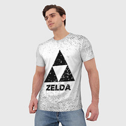 Футболка мужская Zelda с потертостями на светлом фоне, цвет: 3D-принт — фото 2