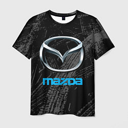 Мужская футболка Mazda - следы шин