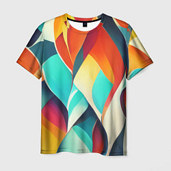 Мужская футболка Красивые многоцветные узоры