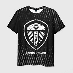 Мужская футболка Leeds United с потертостями на темном фоне