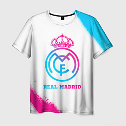 Футболка мужская Real Madrid neon gradient style, цвет: 3D-принт