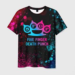 Мужская футболка Five Finger Death Punch - neon gradient