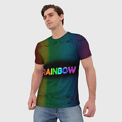 Футболка мужская Радужные точки - Rainbow, цвет: 3D-принт — фото 2