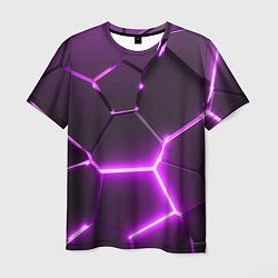 Мужская футболка Фиолетовые неоновые геометрические плиты