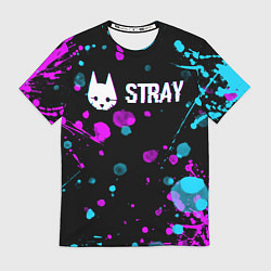 Футболка мужская Stray - кляксы - неон, цвет: 3D-принт