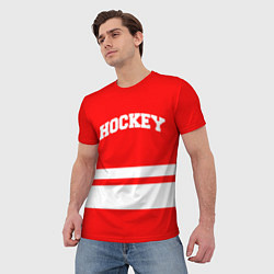 Футболка мужская Hockey - две волосы, цвет: 3D-принт — фото 2