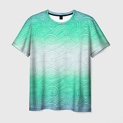 Мужская футболка Абстрактная волна градиентный паттерн
