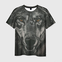 Мужская футболка Крупная морда серого волка