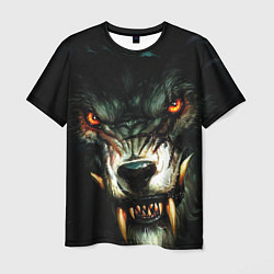 Мужская футболка Злой волк с длинными клыками