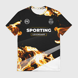 Мужская футболка Sporting legendary sport fire
