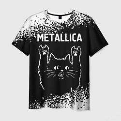 Футболка мужская Группа Metallica и рок кот, цвет: 3D-принт