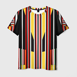 Мужская футболка Геометрические цветные фигуры полосы geometry
