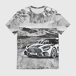 Футболка мужская Мерседес на природе, цвет: 3D-принт