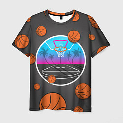 Мужская футболка Летящие баскетбольные мячики