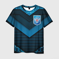 Футболка мужская Russia abstract blue, цвет: 3D-принт