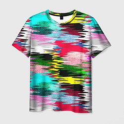 Мужская футболка Абстрактный многоцветный неоновый узор
